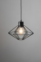 Lampe à suspendre ronde noire métal E27...