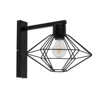 Applique M&eacute;tal Fil Noir E27 P:35 cm d&eacute;coratif
