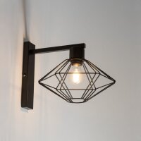 Applique Métal Fil Noir E27 P:35 cm décoratif
