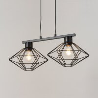Lampe à suspendre noire métal fil...