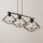 Suspension noire 3 flammes fil L:87 cm métal