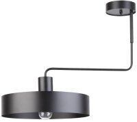 Plafonnier noir métal rétro E27 L:64 cm grand