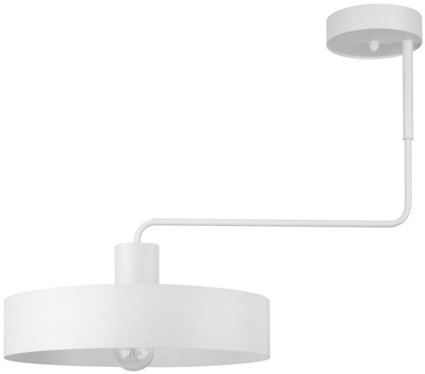 Plafonnier allongé métal blanc 64 cm grand E27