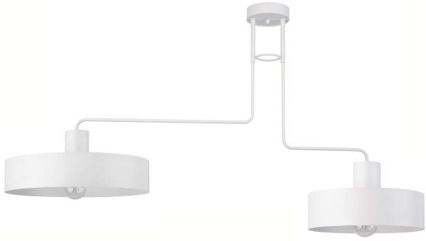 Plafonnier rétro multi-flamme métal E27 en blanc