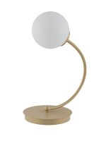 Lampe de chevet dorée métal verre...