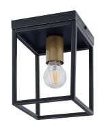 Plafonnier noir Accent dor&eacute; H:21 cm d&eacute;coratif