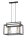 Suspension en métal or noir L:45 cm E27 2 flammes