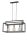 Suspension noir or E27 3 flammes 58 cm de long