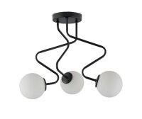 Plafonnier design m&eacute;tal verre satin&eacute; G9 cosy