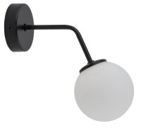 Applique verre blanc noir m&eacute;tal P:26 cm faible...