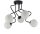 Plafonnier noir G9 verre boules m&eacute;tal courbes