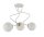 Plafonnier 3 flammes blanc or m&eacute;tal verre satin&eacute;