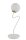 Lampe de chevet blanc or m&eacute;tal verre anti-&eacute;blouissement 42 cm