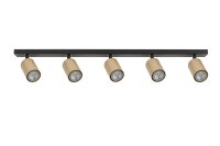 Spot de plafond r&eacute;glable or noir cylindre GU10