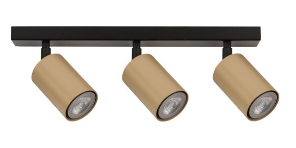 Spot de plafond doré noir métal flexible L:38 cm