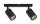 Spot de plafond &agrave; 2 flammes noir orientable L:25 cm GU10
