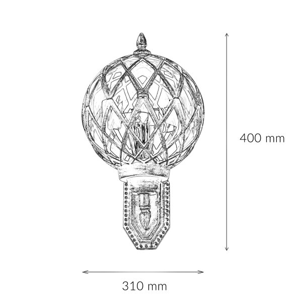 Lampe dextérieur XL Blanc Or IP44 Boule dabat-jour vintage