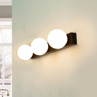 Applique 3 flammes G9 Noir Blanc Verre Abat-jour...