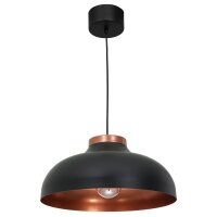 Lampe à suspendre en noir cuivre E27 métal...