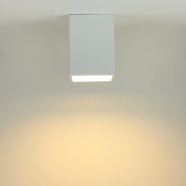 Spot de plafond GU10 blanc métal carré largeur 11,5 cm DOWNLIGHT