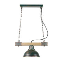 Lampe à suspendre bois métal E27 en cuivre...
