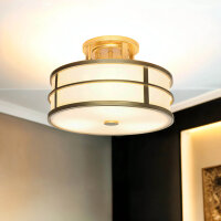 Lampe de plafond laiton crème 3x E27 Ø 34...