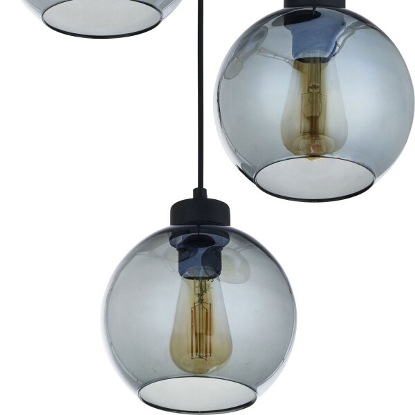 Suspension noir graphite E27 tissu anti-éblouissement