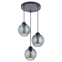 Suspension noir graphite E27 tissu anti-éblouissement