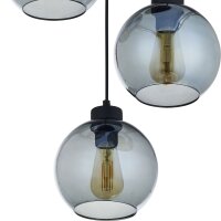 Suspension noir graphite E27 tissu anti-éblouissement