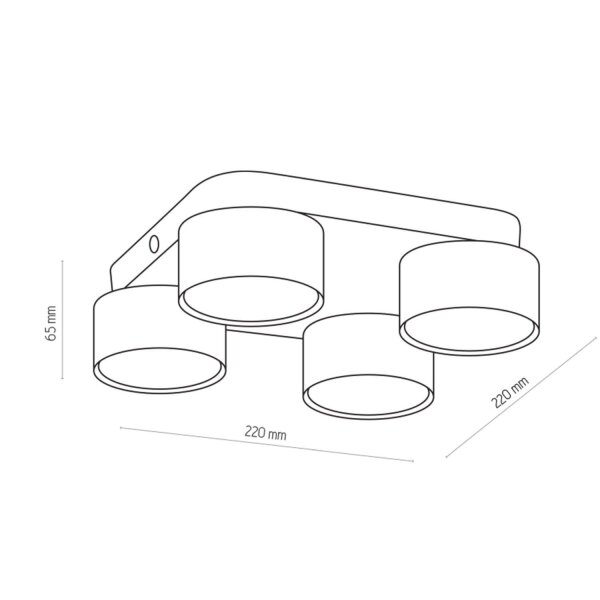 Plafonnier rond noir métal GX53 Ø22 cm