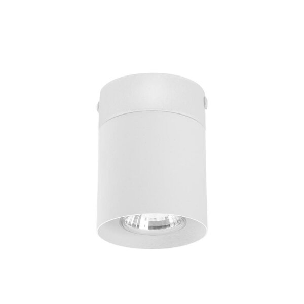 Spot à poser GU10 métal blanc accentué Ø8 cm
