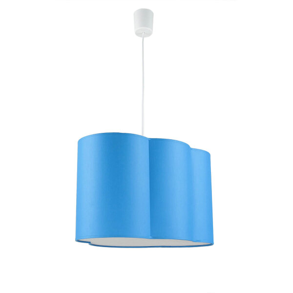 Lampe à suspendre Enfants Métal Tissu E27 Blanc Bleu
