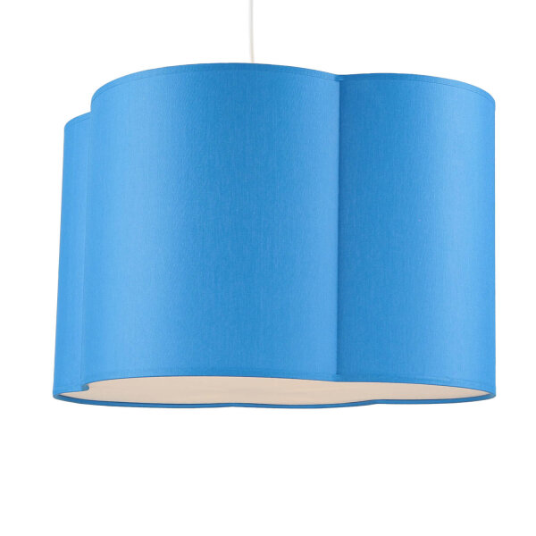 Lampe à suspendre Enfants Métal Tissu E27 Blanc Bleu