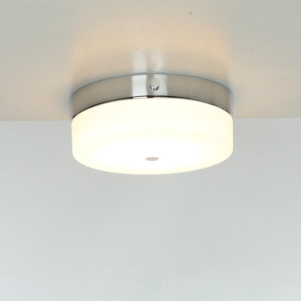 Plafonnier LED JANJA en chrome IP44 Ø25cm Lampe