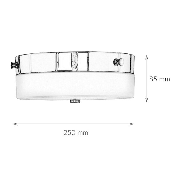 Plafonnier LED JANJA en chrome IP44 Ø25cm Lampe