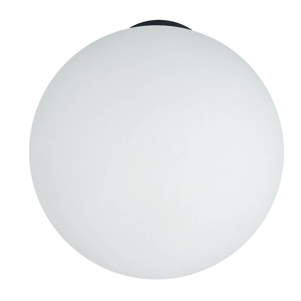 Plafonnier E27 Noir Blanc Verre Métal Moderne