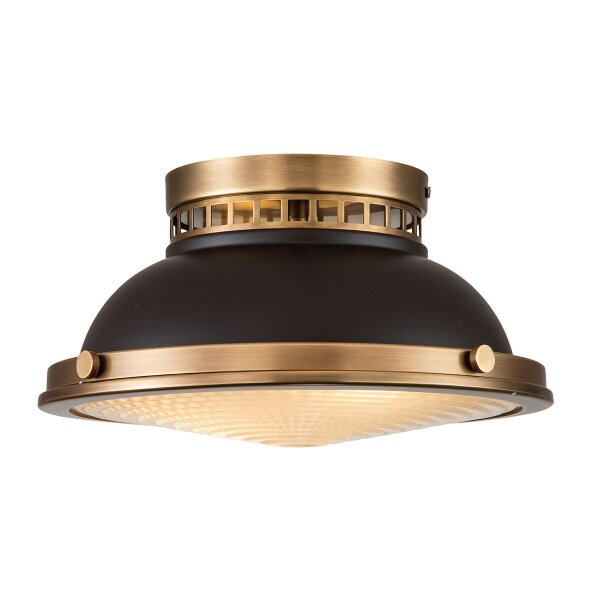 Plafonnier intérieur rond Ø 32 cm pour 2x E27 en bronze antique
