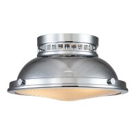 Plafonnier Industrial E27 &Oslash; 32 cm rond chrome...