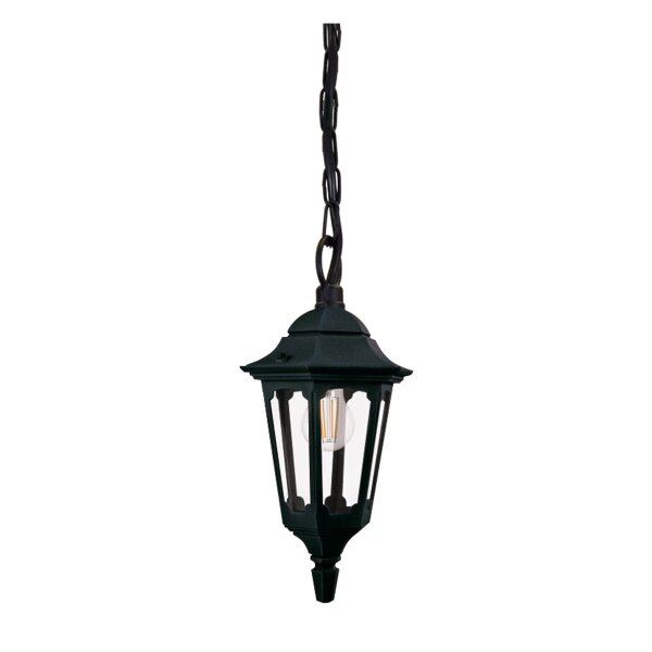 Lampe dextérieur IP44 E27 Noir Verre Aluminium Rustique