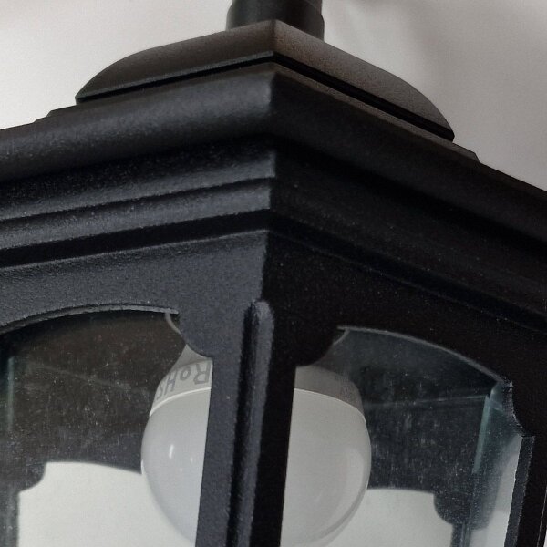 Lampe dextérieur IP44 E27 Noir Verre Aluminium Rustique