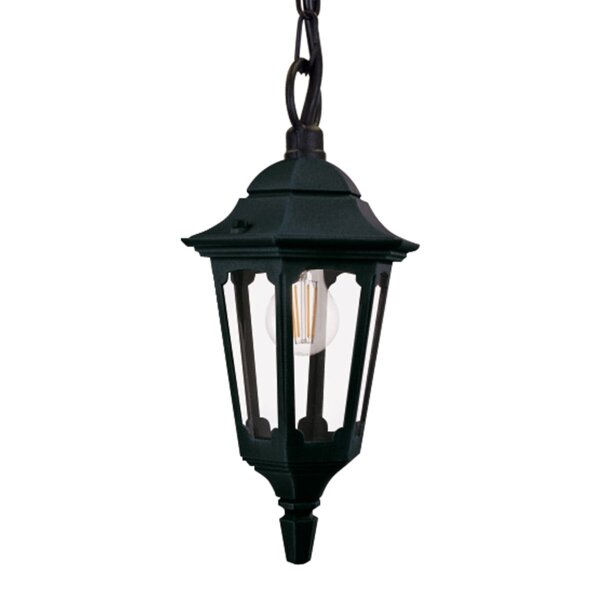 Lampe dextérieur Noir IP44 E27 Verre Aluminium Rustique