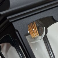 Lampe dextérieur Noir IP44 E27 Verre Aluminium...