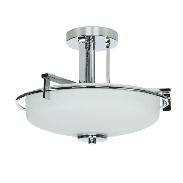Plafonnier LED salle de bain verre satiné faible éblouissement IP44
