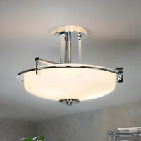 Plafonnier LED salle de bain verre satin&eacute; faible...
