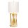 Lampe de table laiton brossé blanc E27 87 cm de haut métal tissu