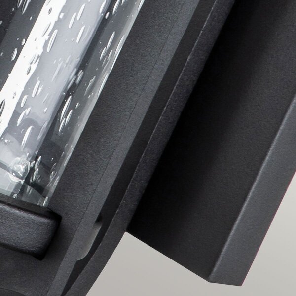 Lampe dextérieur murale IP44 E27 noir métal verre de pluie MERYL