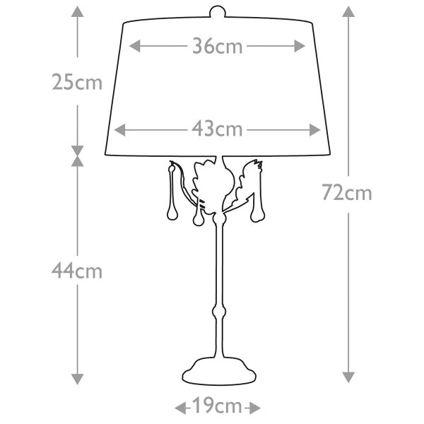 Lampe de table 72 cm E27 en bronze ivoire tissu métal
