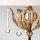 Lampe de table 72 cm E27 en bronze ivoire tissu métal