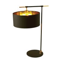 Lampe de table noir laiton E27 66 cm de haut m&eacute;tal...