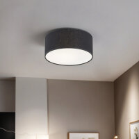 Plafonnier Abat-jour en tissu &Oslash;31 cm rond E27 en noir